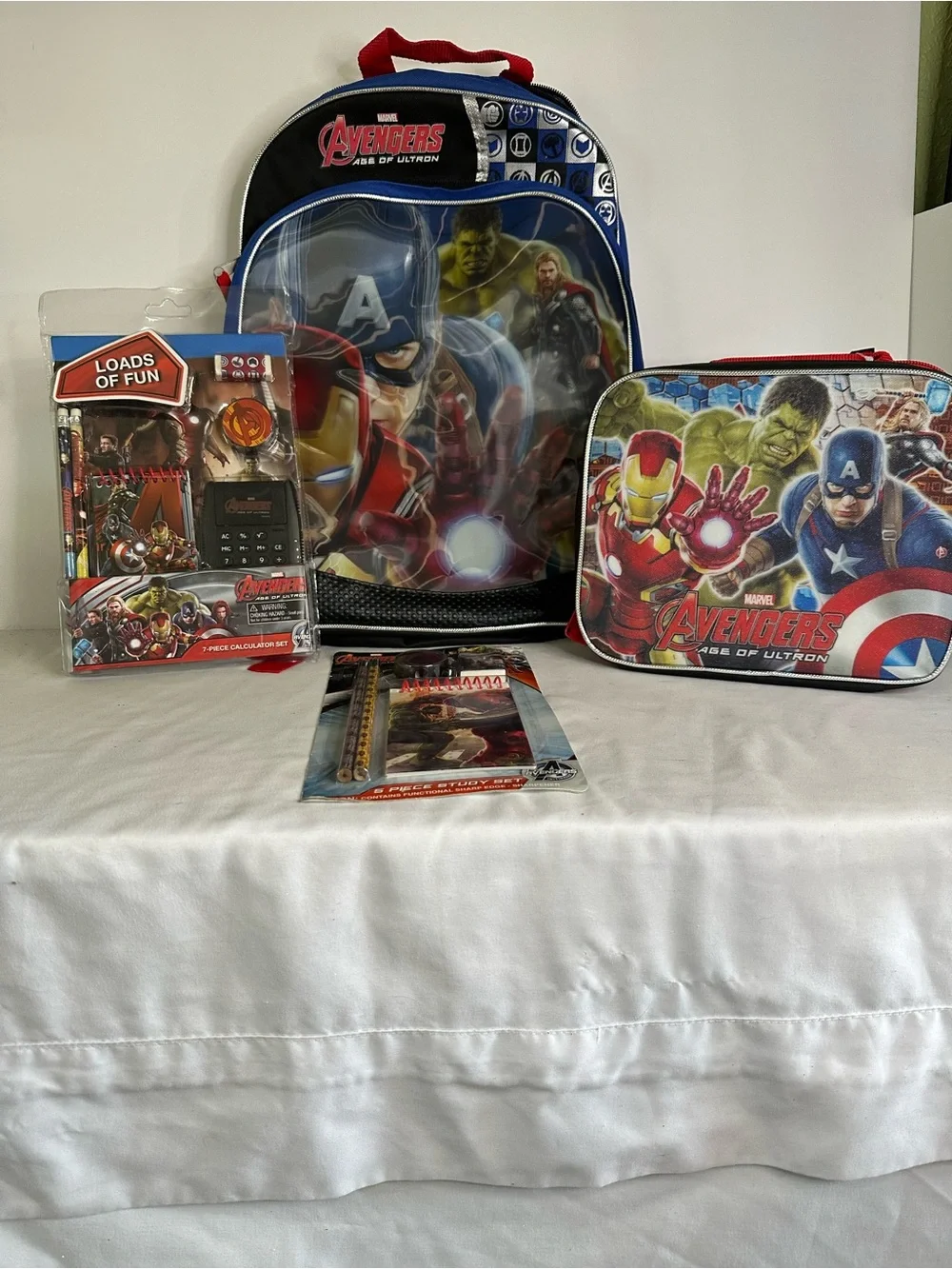 Marvel Avengers Age of Ultron 16” Backpack and Stationery Set - Red, Blue, White